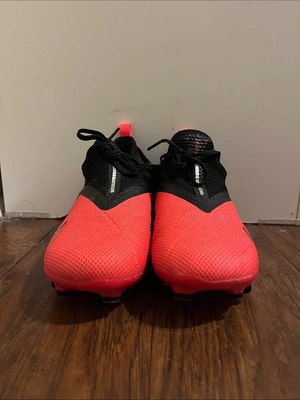 Nike Kids Phantom Vision Soccer Cleats in Bright Red and Black